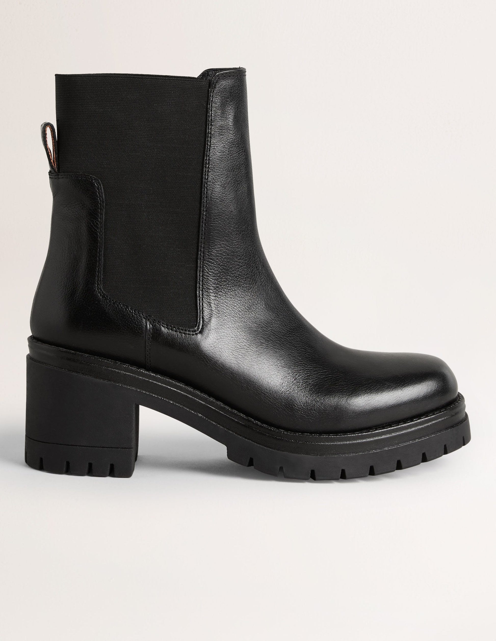 Chunky Heeled Chelsea Boots-Black-1