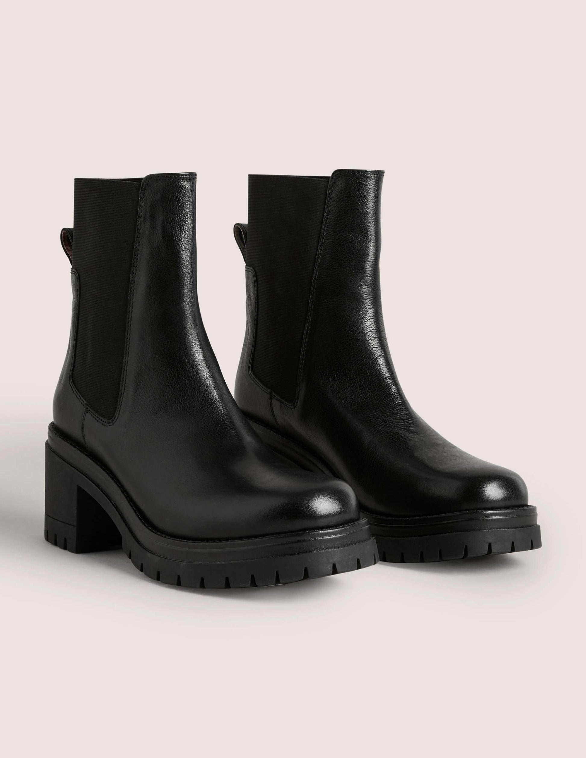 Chunky Heeled Chelsea Boots-Black-2