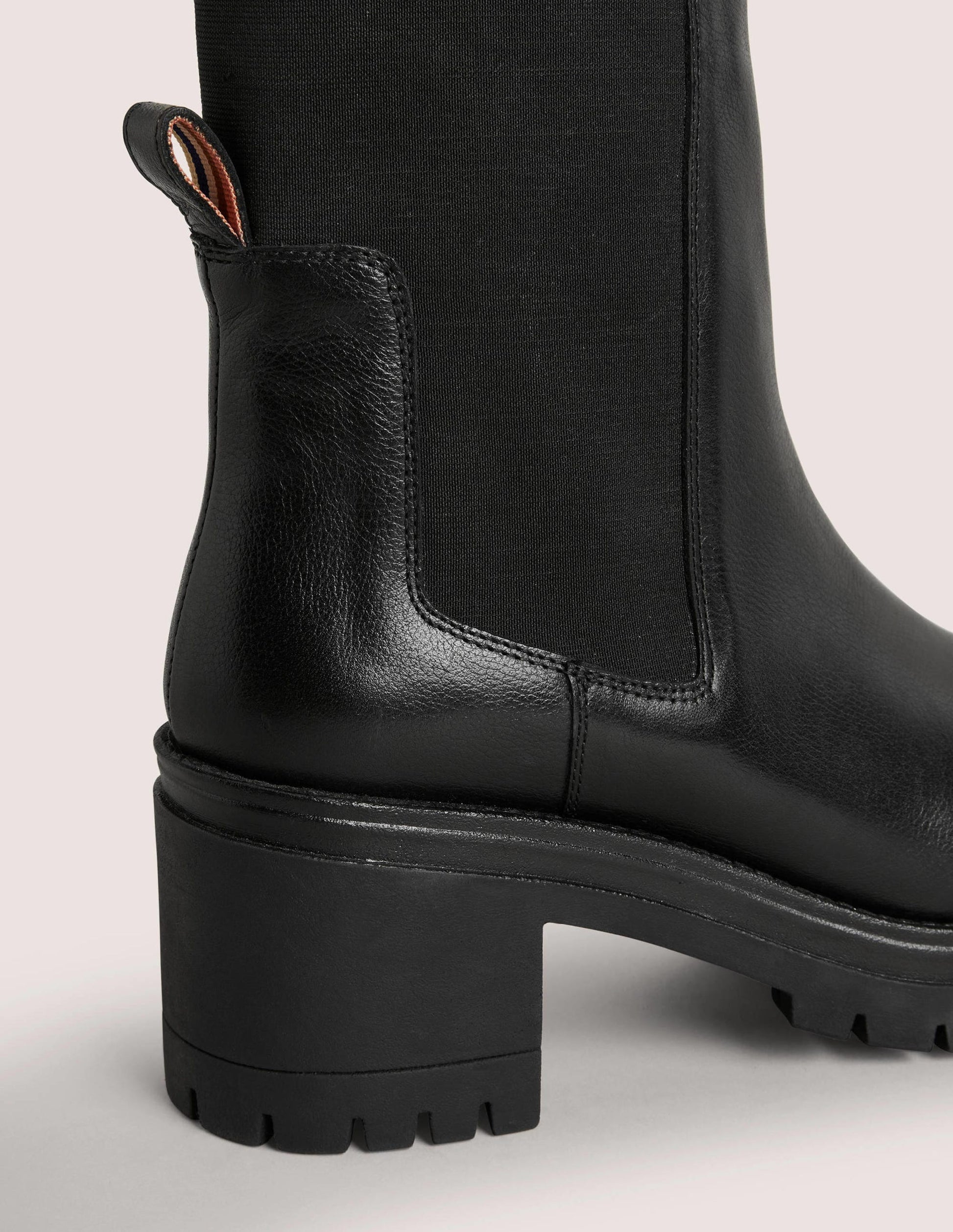 Chunky Heeled Chelsea Boots-Black-3
