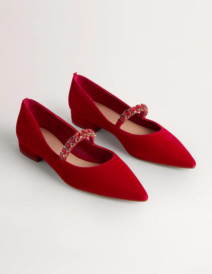 Crystal Strap Mary Jane Shoes-Poinsettia-2