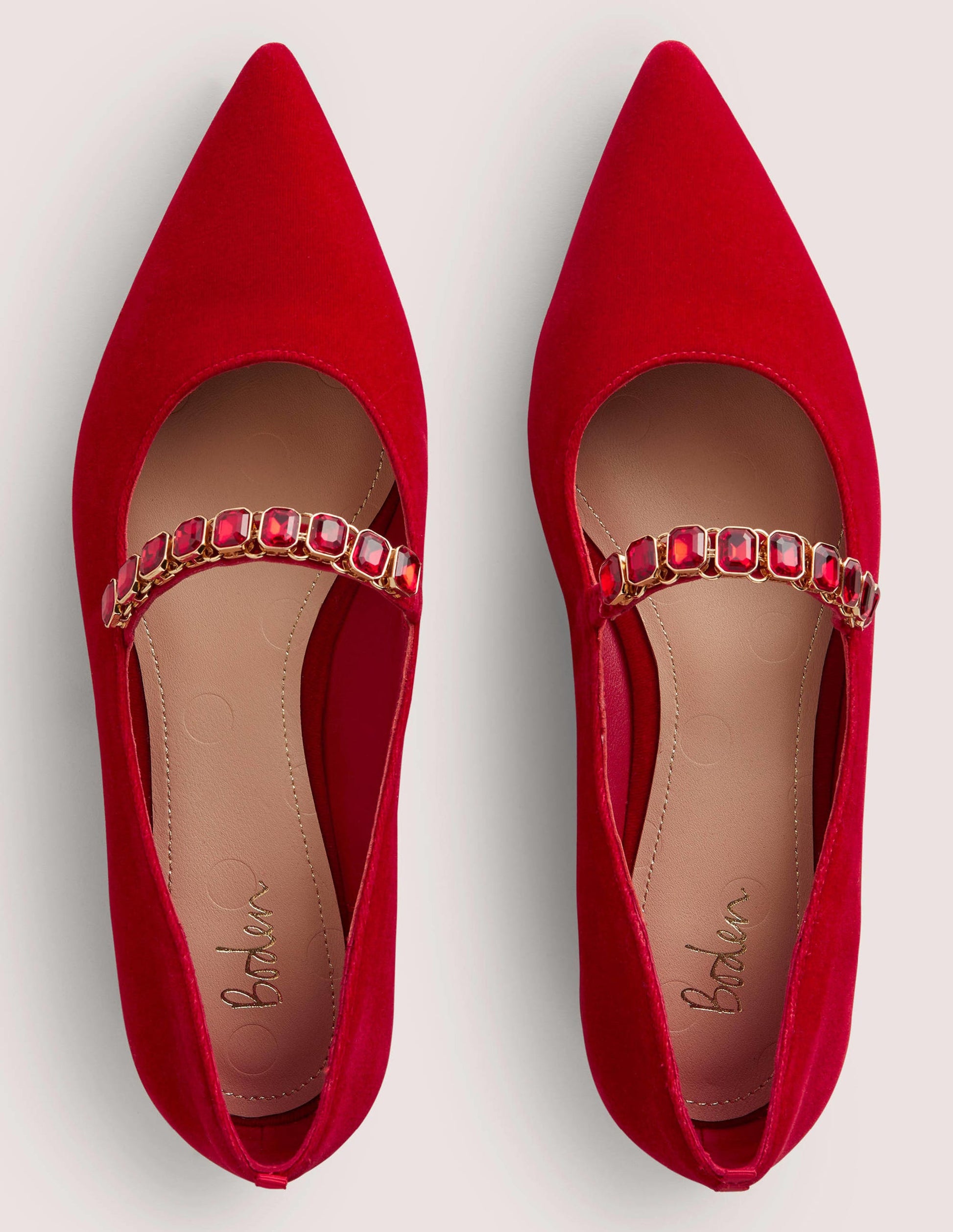 Crystal Strap Mary Jane Shoes-Poinsettia-4