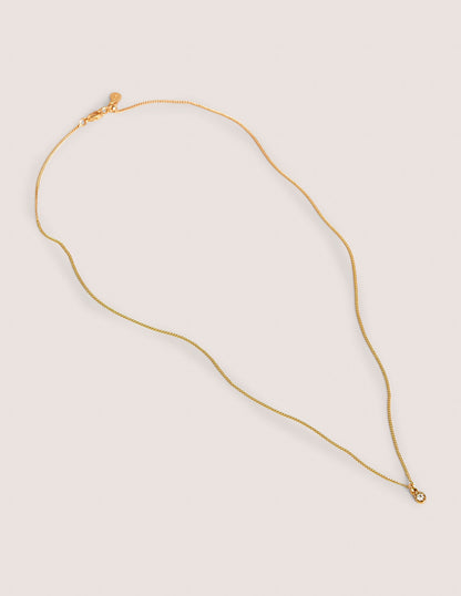 Delicate Charm Necklace-Clear Stone Star-1