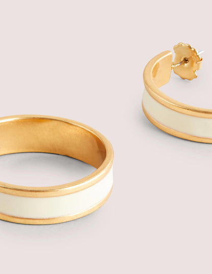 Pavé Hoop Earrings-Gold-2