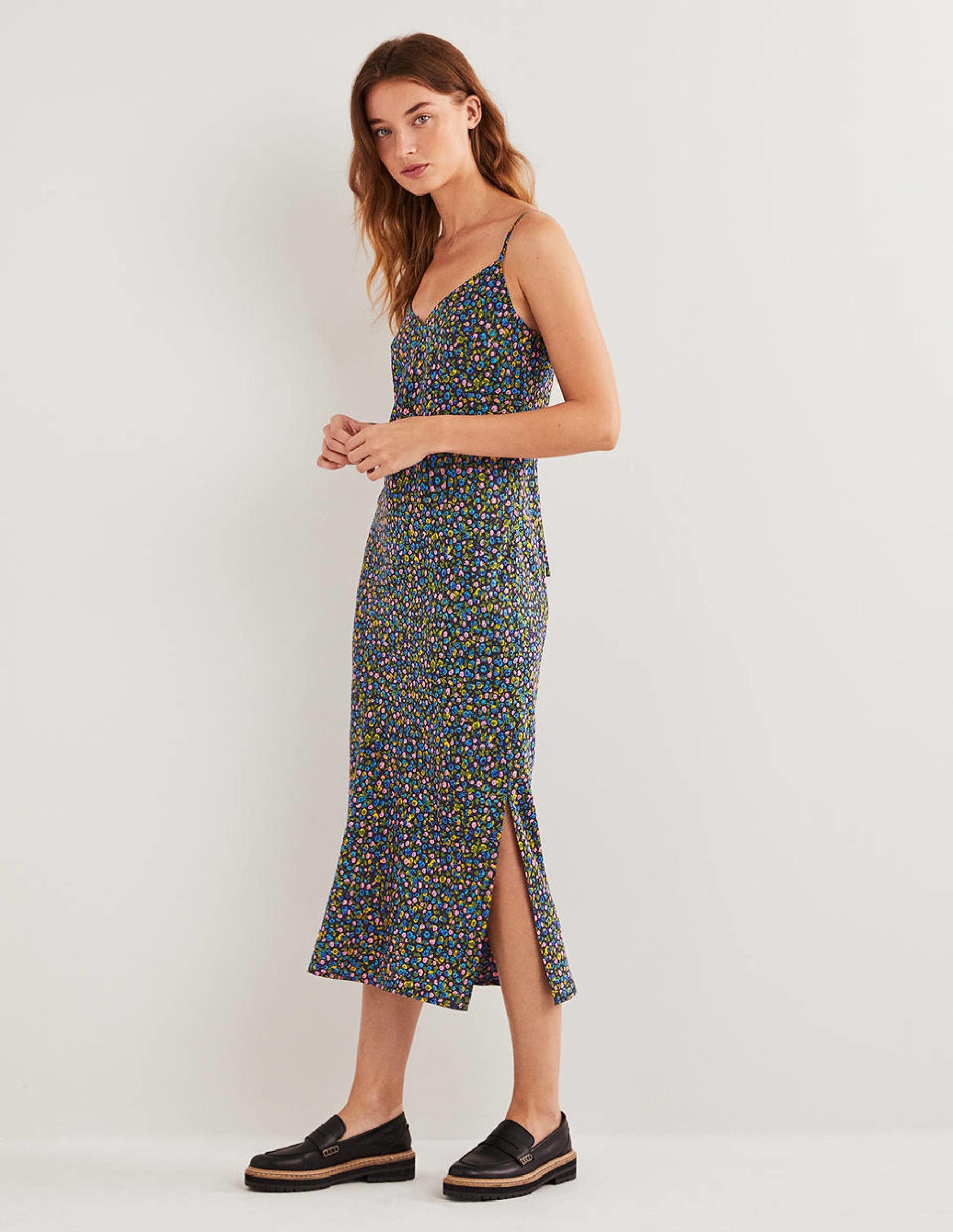 Elena Midi Slip Dress-French Navy, Floral Terrace-1