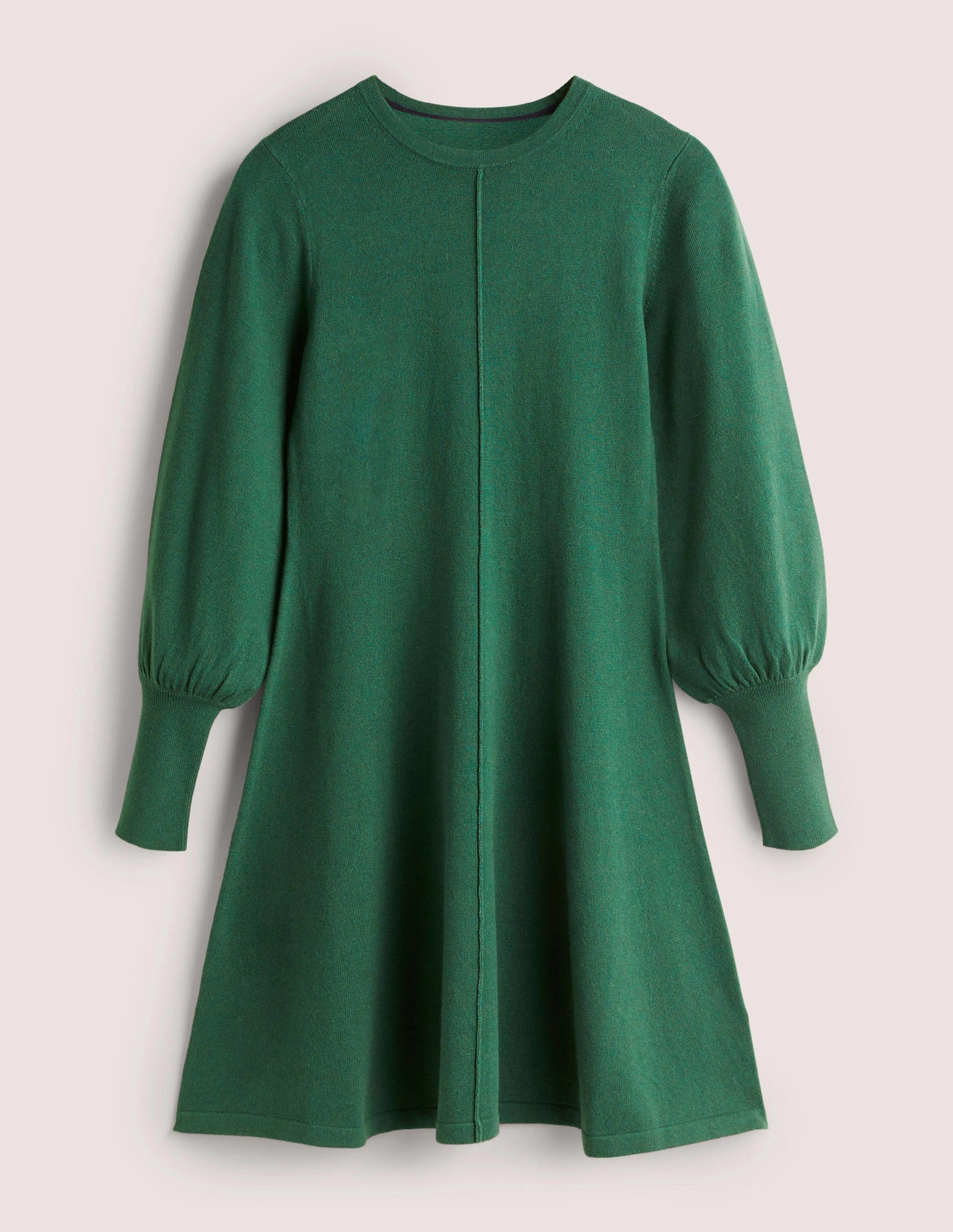 Cuff Detail Knitted Mini Dress-Hunter Green-6