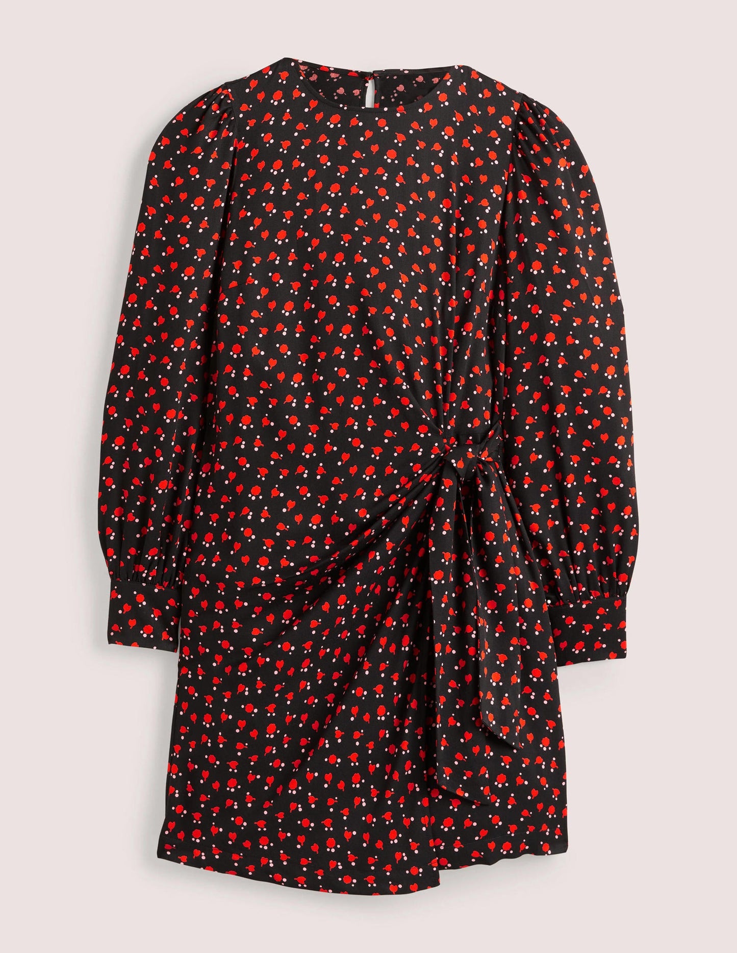 Wrap Skirt Mini Dress-Rocket Red, Tulip Charm