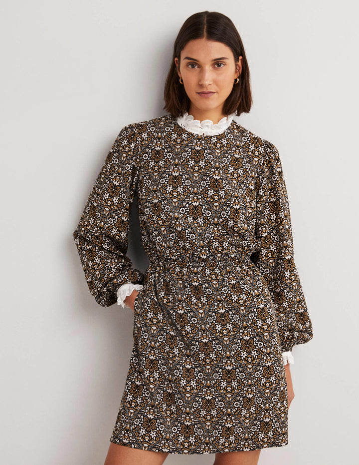Crew Neck Dress-Dijon, Heart Bloom