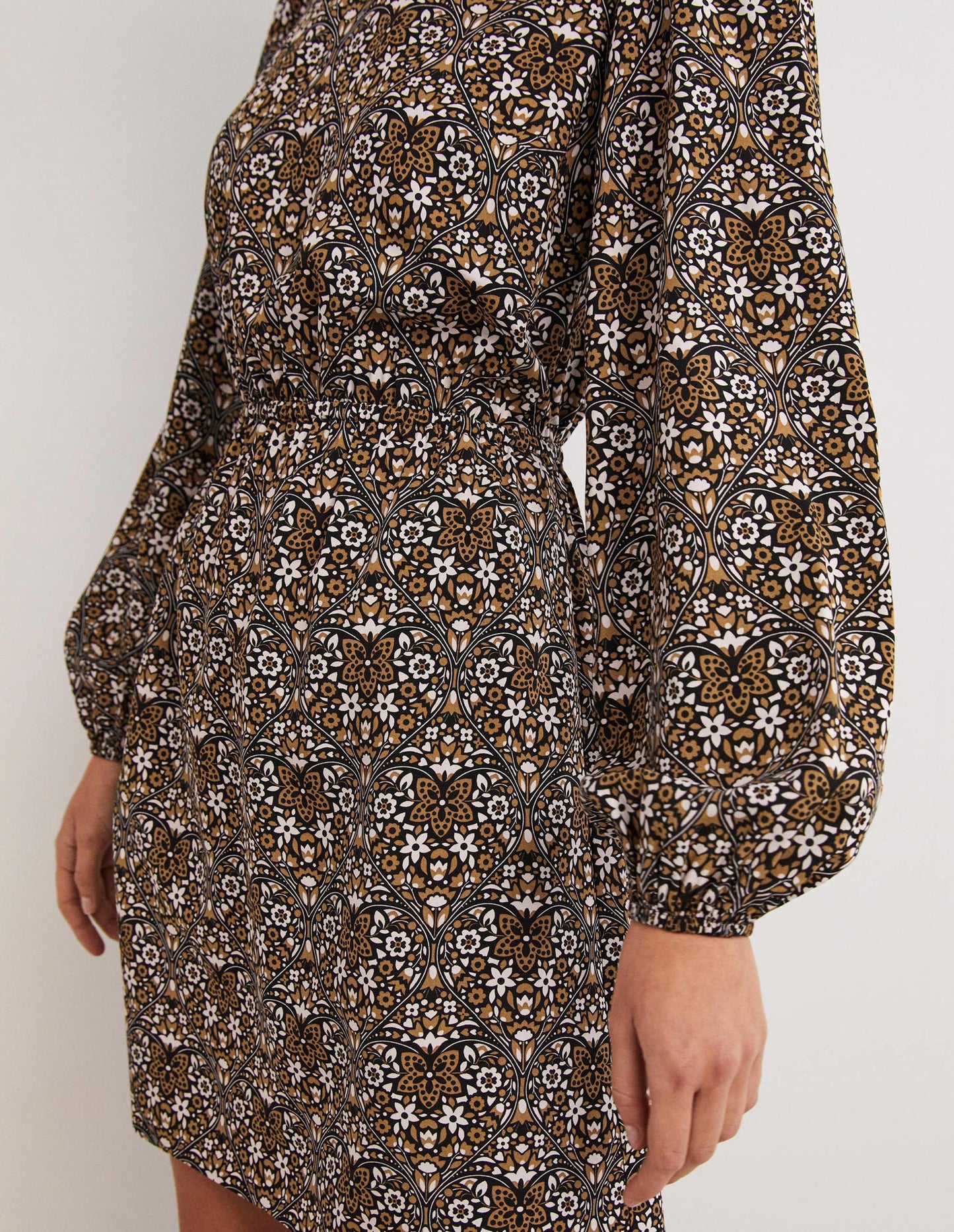 Crew Neck Dress-Dijon, Heart Bloom