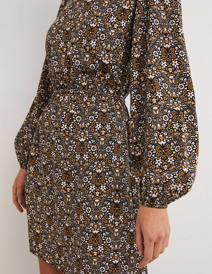 Crew Neck Dress-Dijon, Heart Bloom-2