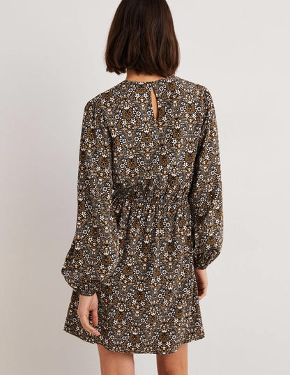 Crew Neck Dress-Dijon, Heart Bloom-3