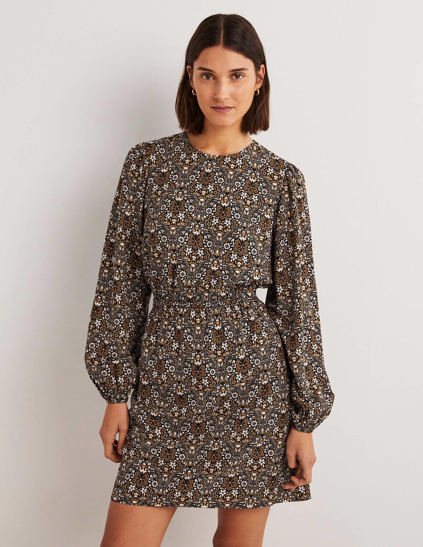 Crew Neck Dress-Dijon, Heart Bloom