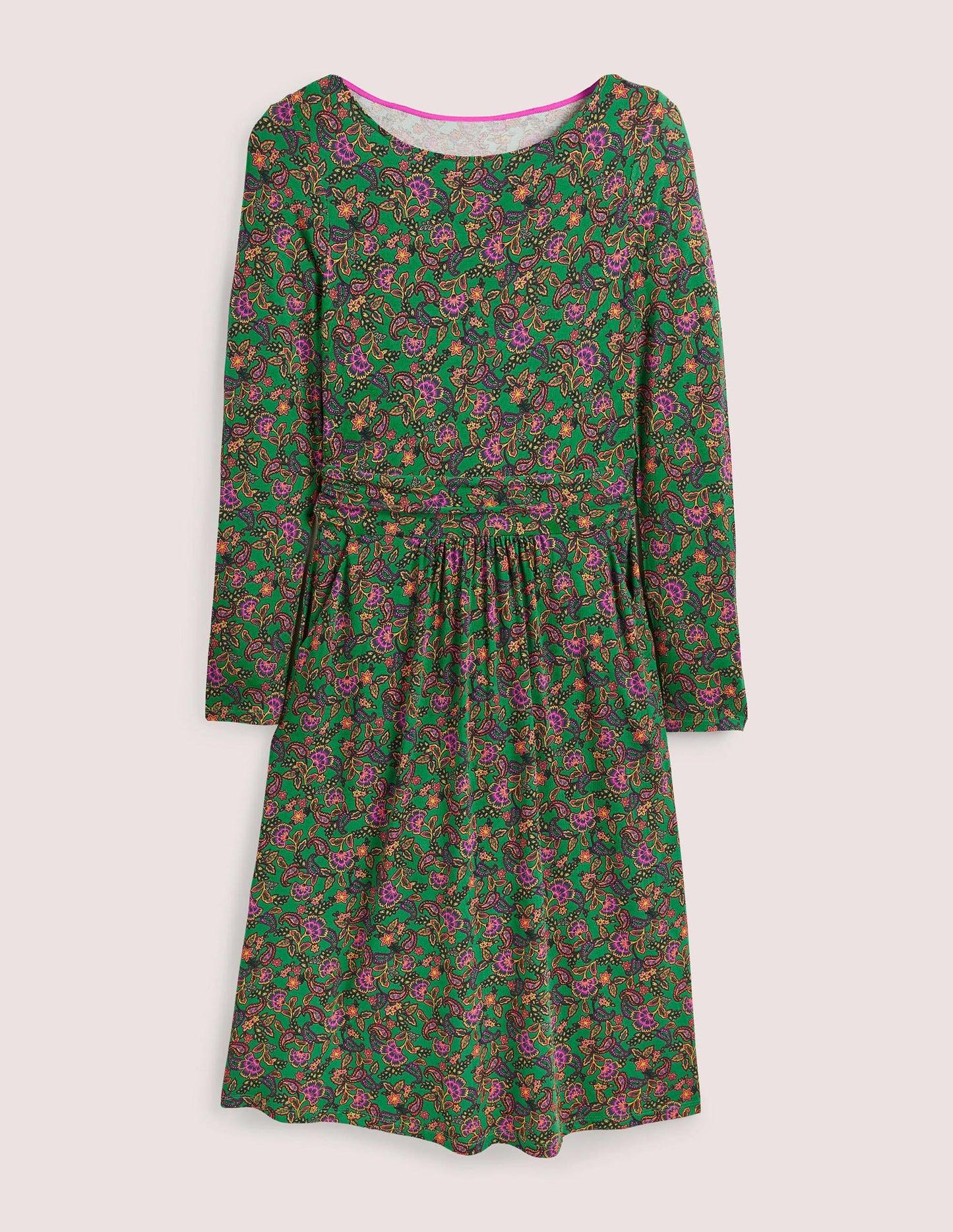 Abigail Jersey Dress-Highland Green, Exotic Floral