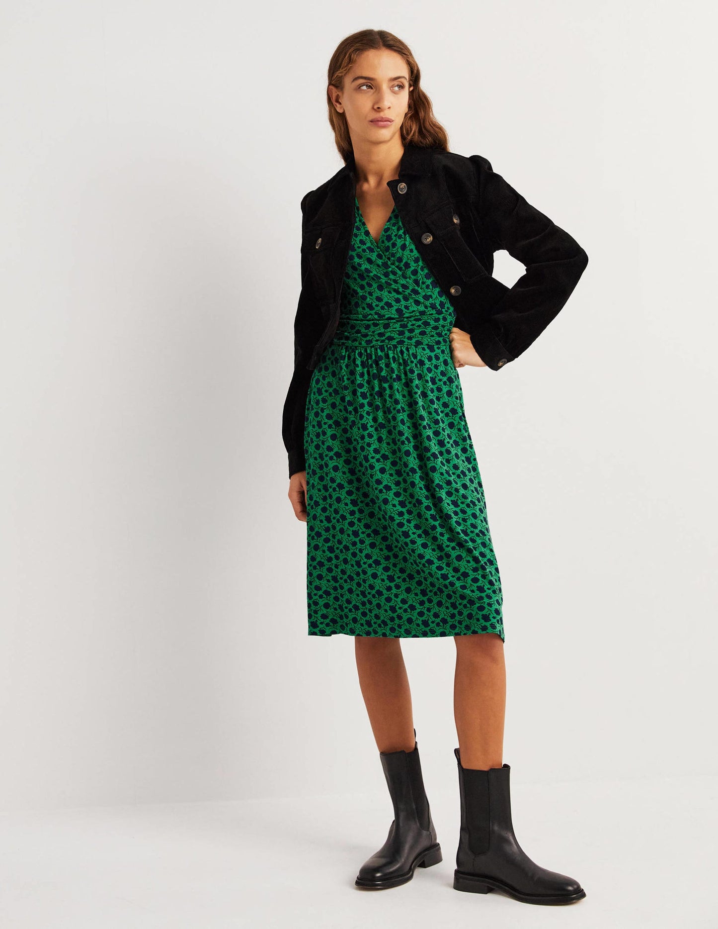 Layla Jersey Dress-Sapling, Leafy Bud