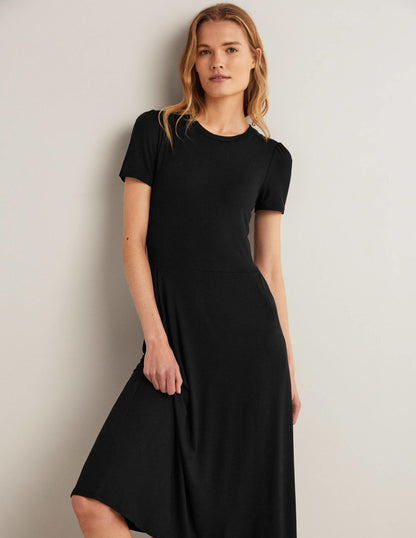 Lucinda Jersey Midi Dress-Black-1