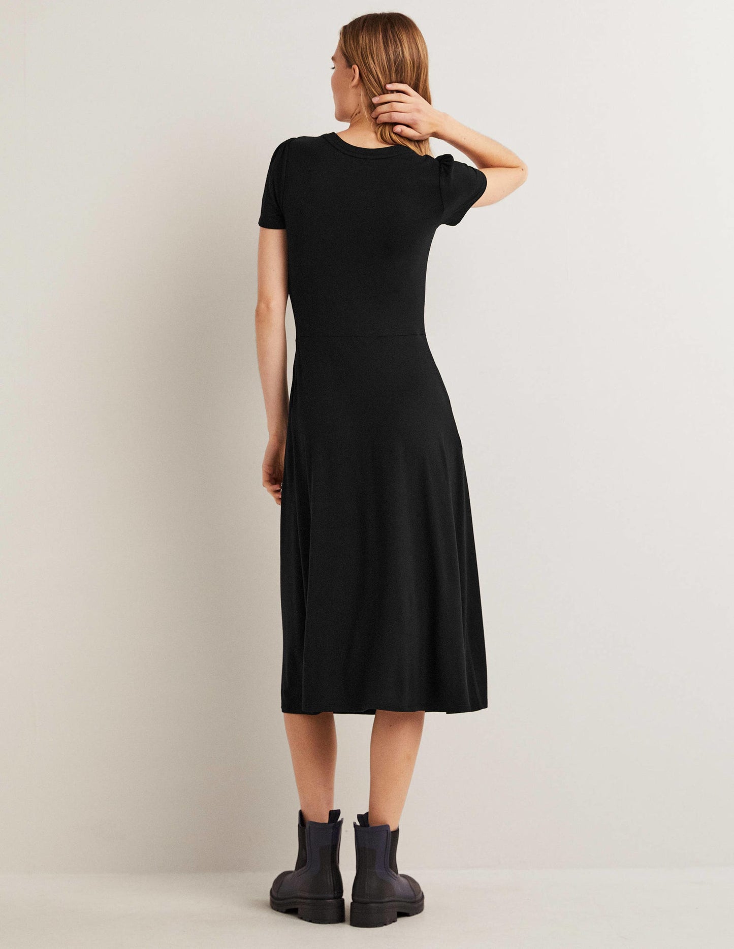 Lucinda Jersey Midi Dress-Black