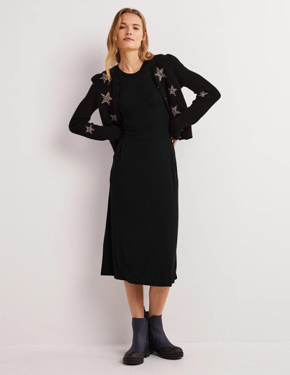 Lucinda Jersey Midi Dress-Black-4