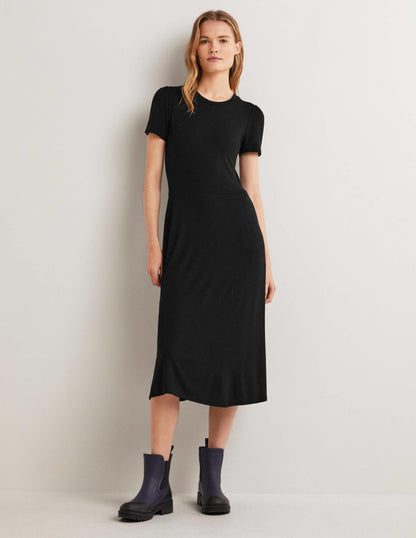 Lucinda Jersey Midi Dress-Black-5