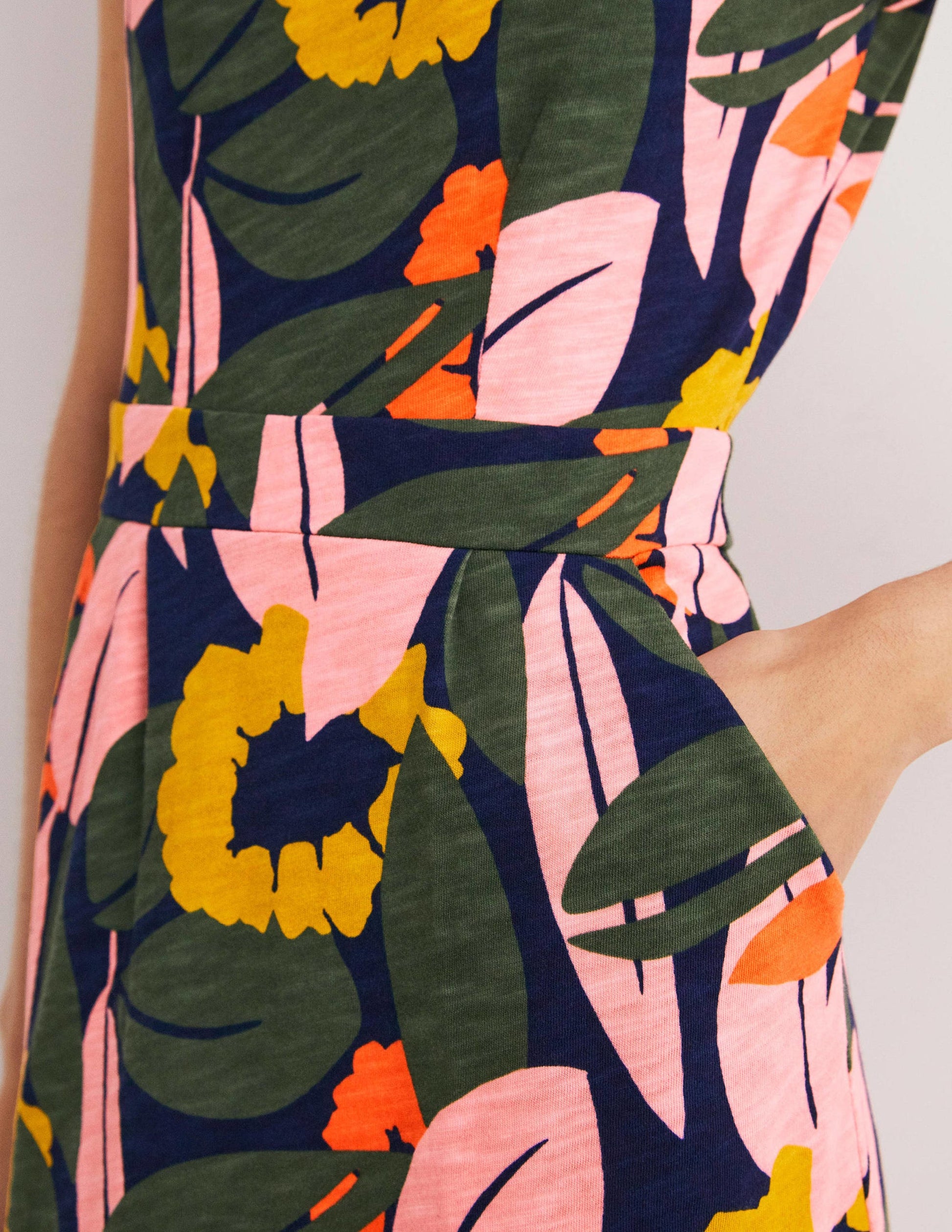 Florrie Jersey Dress-French Navy, Abstract Bloom-3