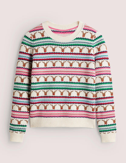Reindeer Fair Isle Christmas Jumper-Reindeer Fair Isle
