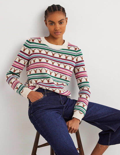 Reindeer Fair Isle Christmas Jumper-Reindeer Fair Isle
