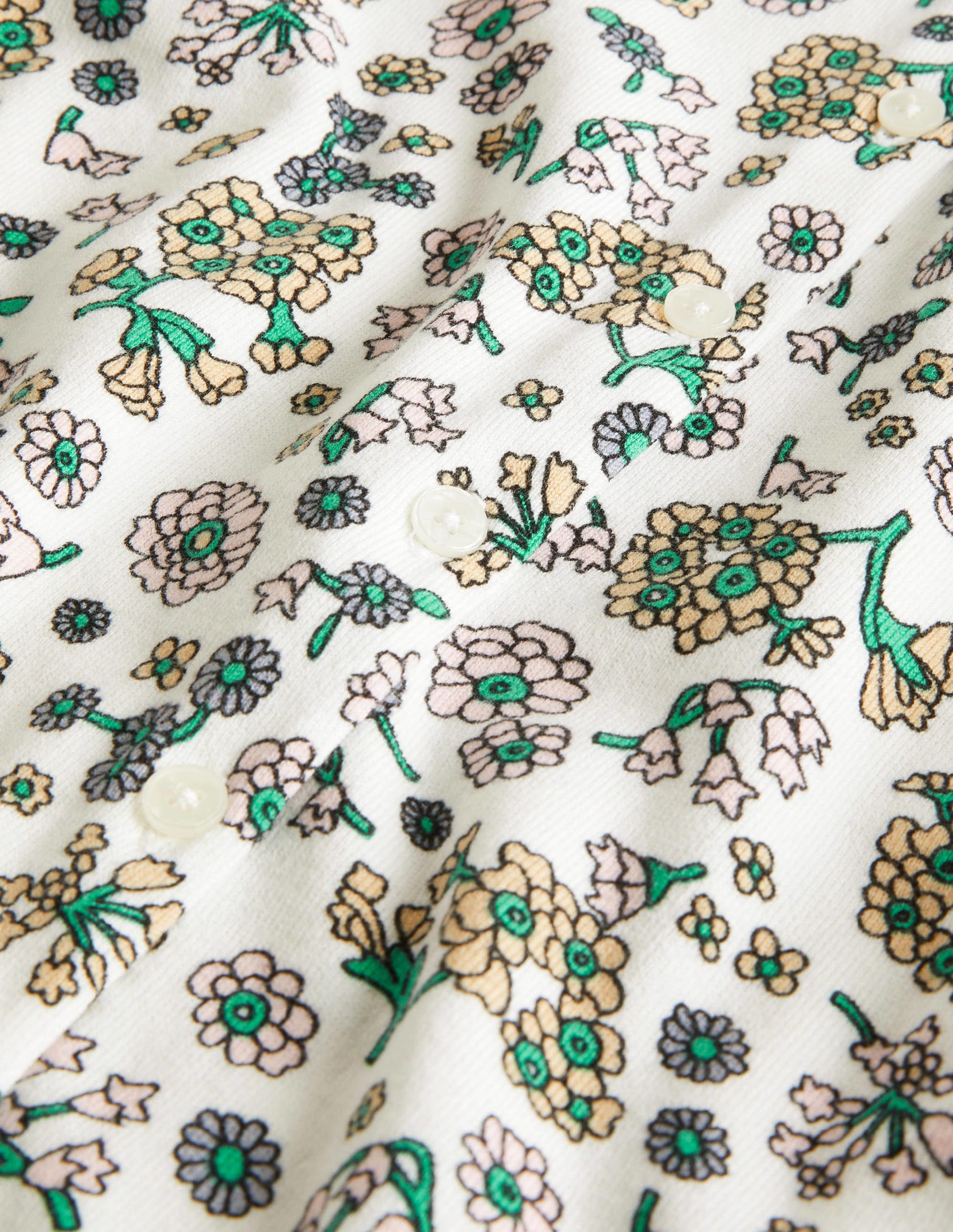 Cotton Crew Neck Cardigan-Ivory, Ditsy Charm-6