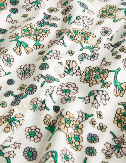 Cotton Crew Neck Cardigan-Ivory, Ditsy Charm-6