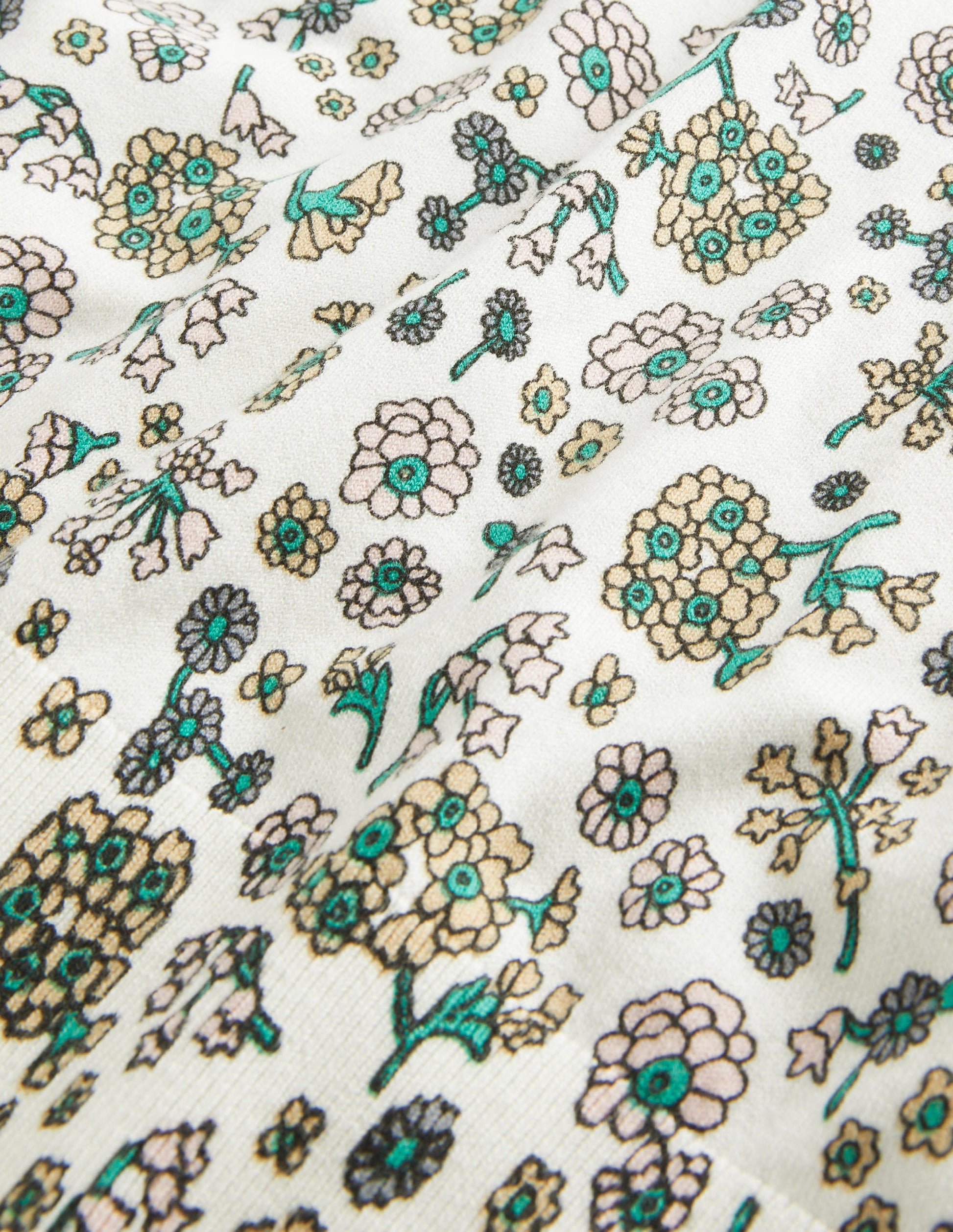 Cotton V-Neck Jumper-Ivory, Ditsy Charm-5