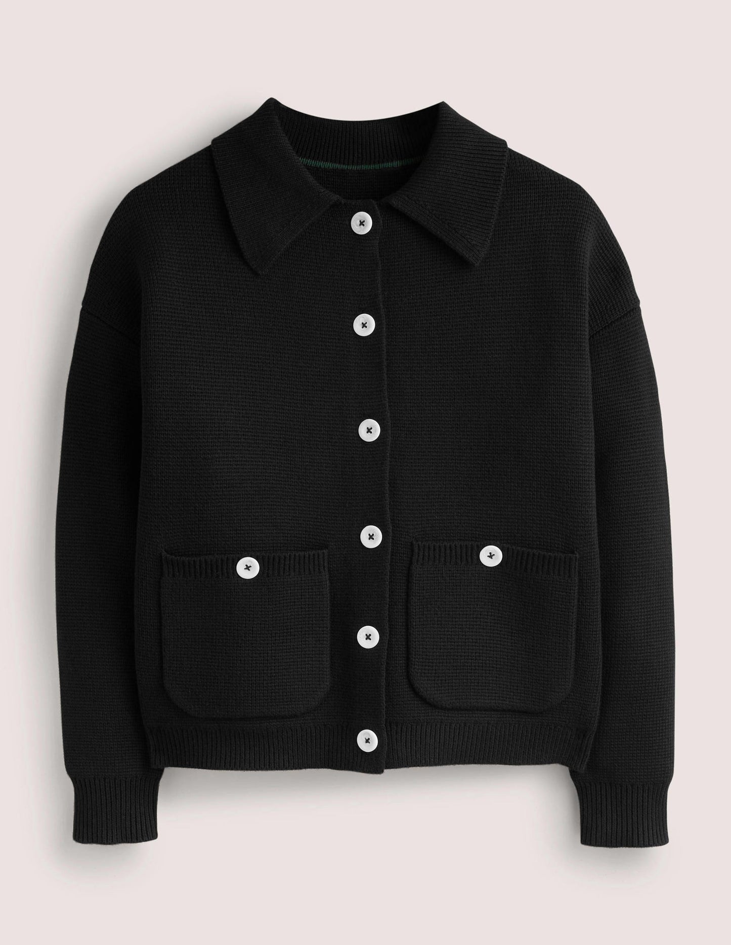 Wool Blend Cardigan-Black