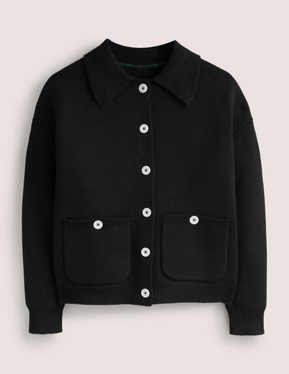 Wool Blend Cardigan-Black-7