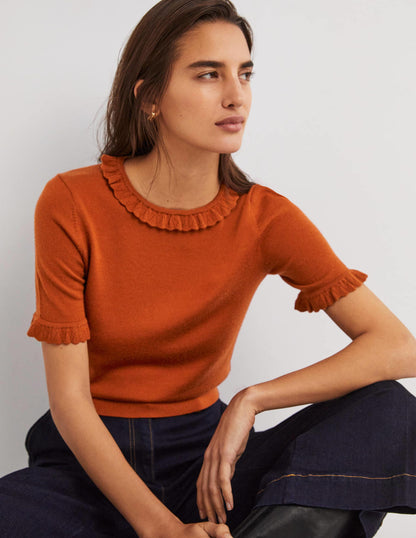 Merino Knitted T-shirt-Rust-1