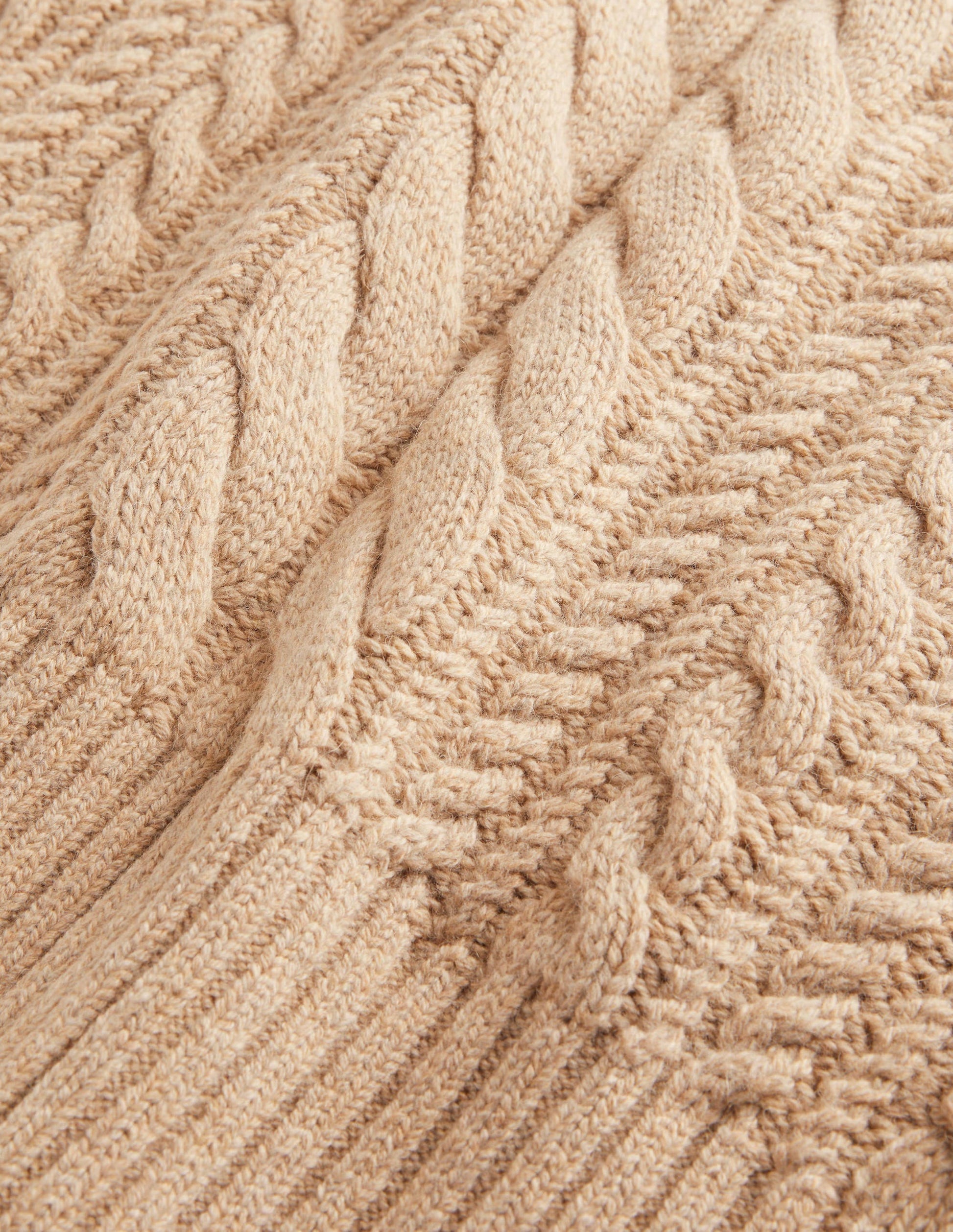 Cable Knit Jumper-Chinchilla Melange-5