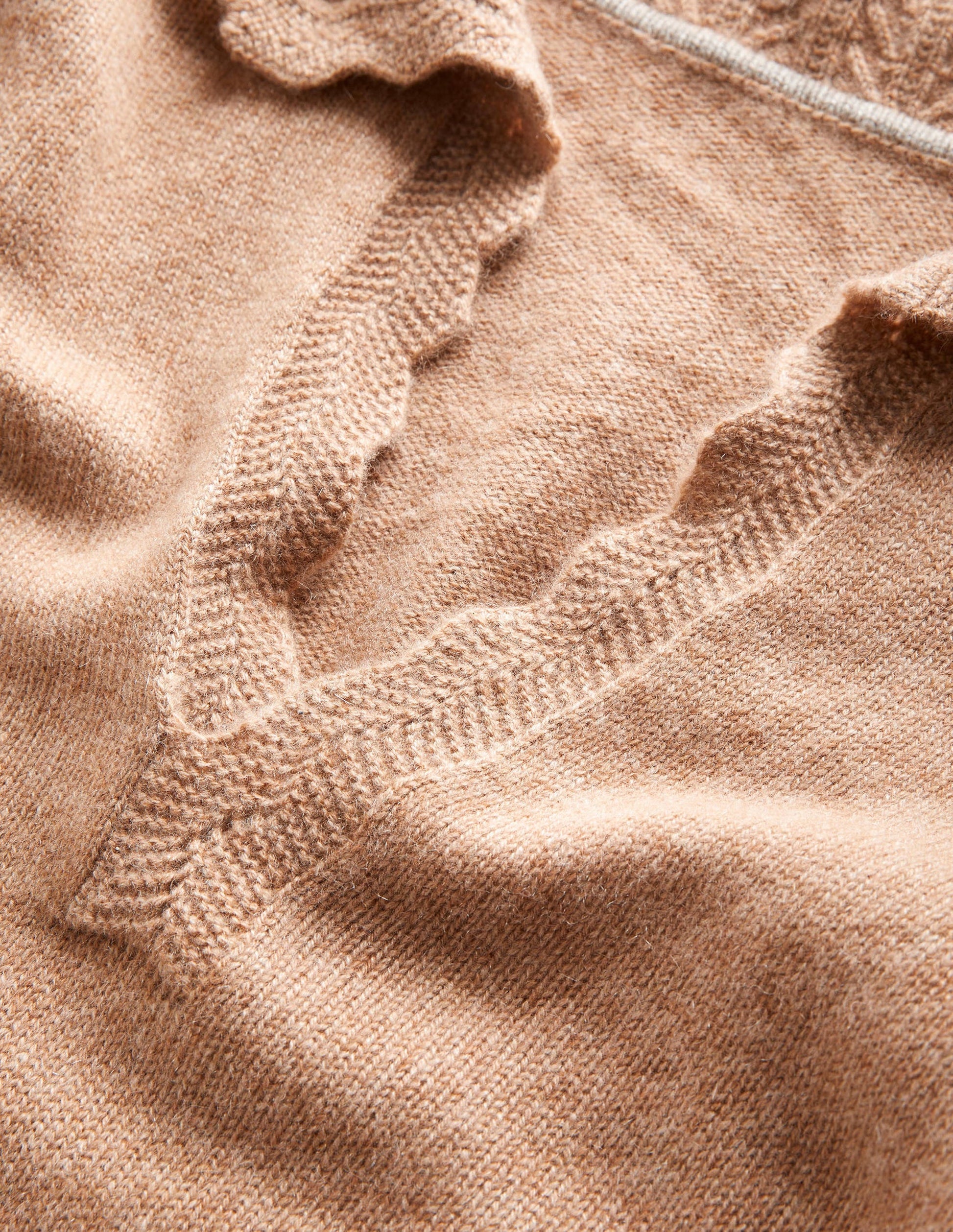 Cashmere Detail Collar Jumper-Camel Melange-6