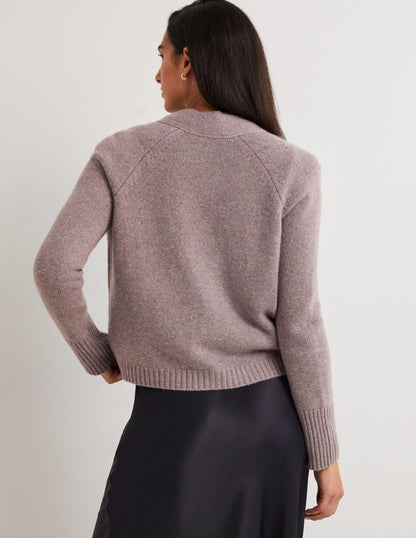 Cashmere Rib Cardigan-Grey, Multi Nep-3