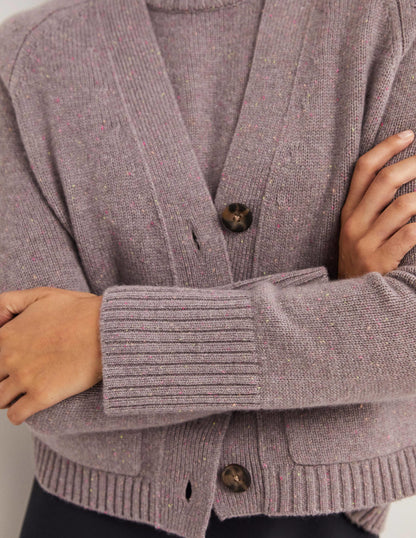 Cashmere Rib Cardigan-Grey, Multi Nep-4