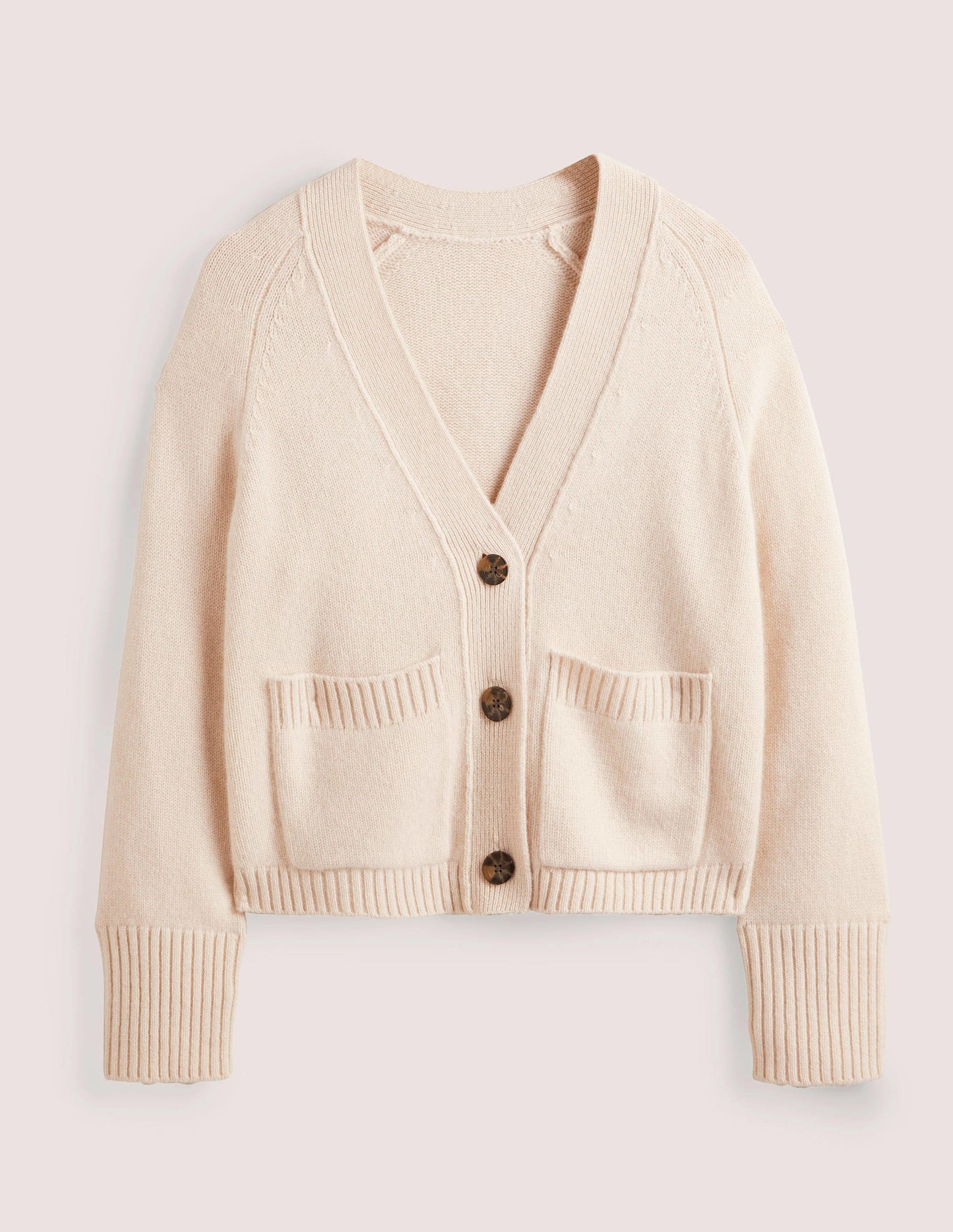 Cashmere Rib Cardigan-Rope