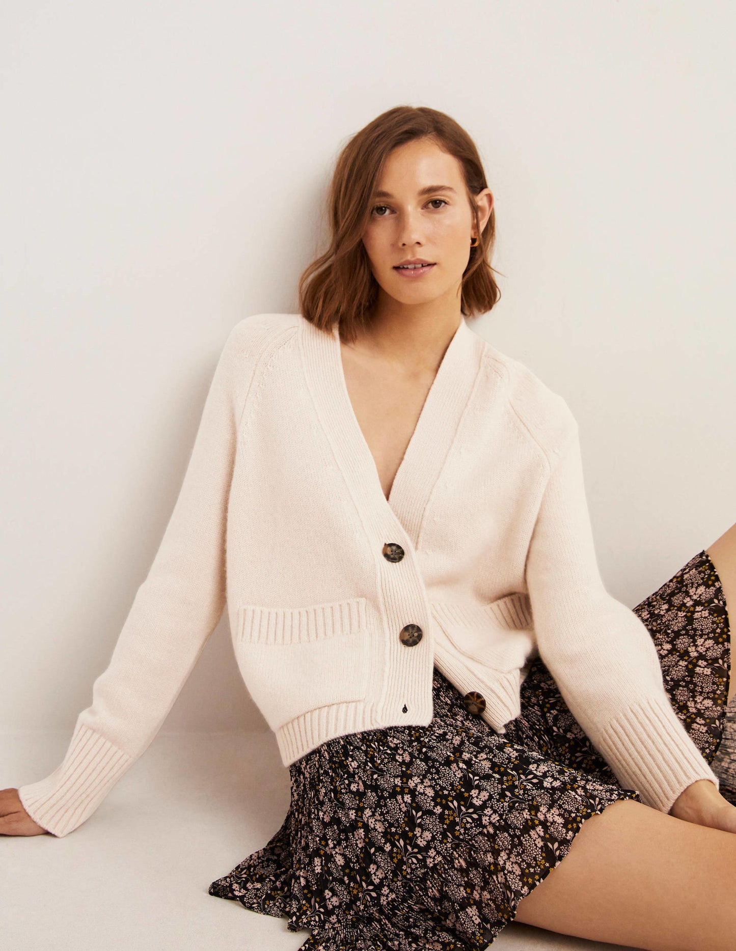 Cashmere Rib Cardigan-Rope