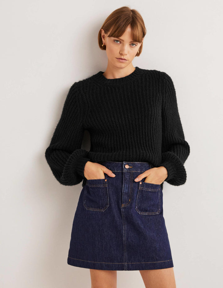 Chunky Ribbed Jumper-Black