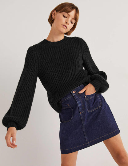 Chunky Ribbed Jumper-Black-4