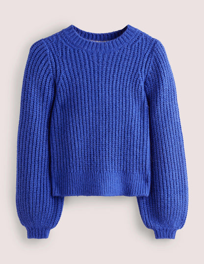 Chunky Ribbed Jumper-Cobalt Blue-7