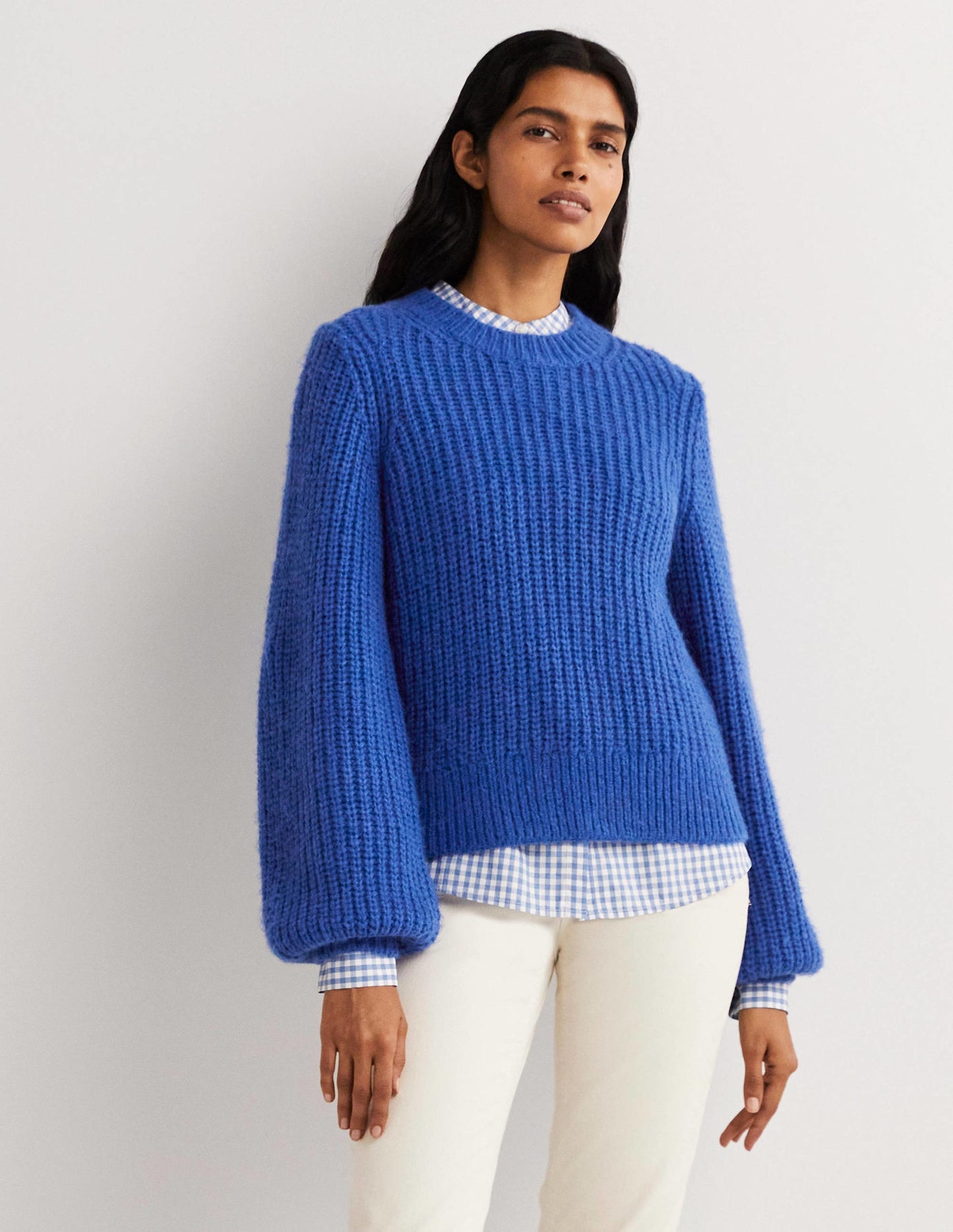 Chunky Ribbed Jumper-Cobalt Blue