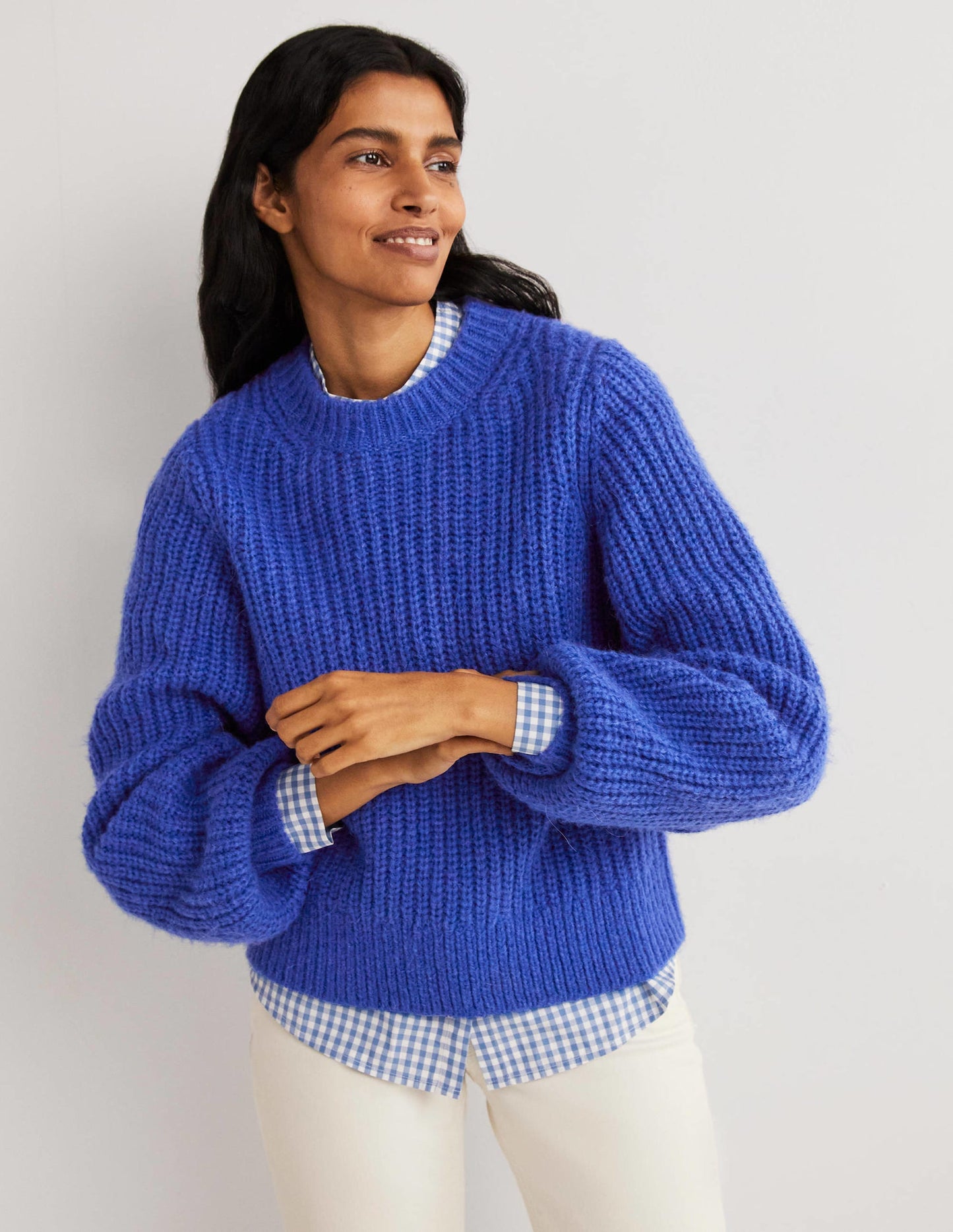 Chunky Ribbed Jumper-Cobalt Blue