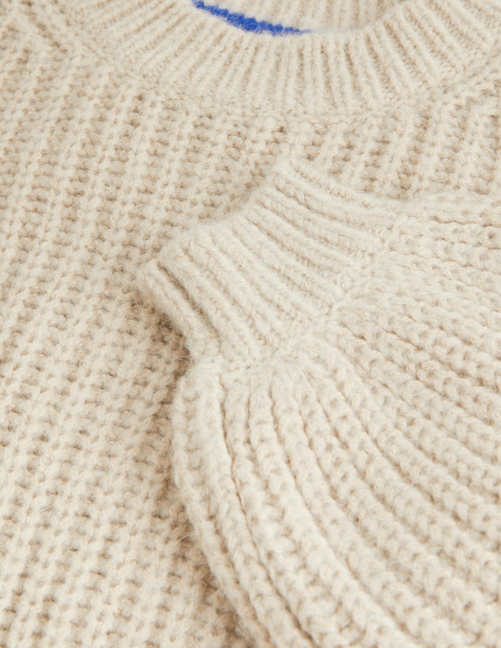 Chunky Ribbed Jumper-Oatmeal Melange-5