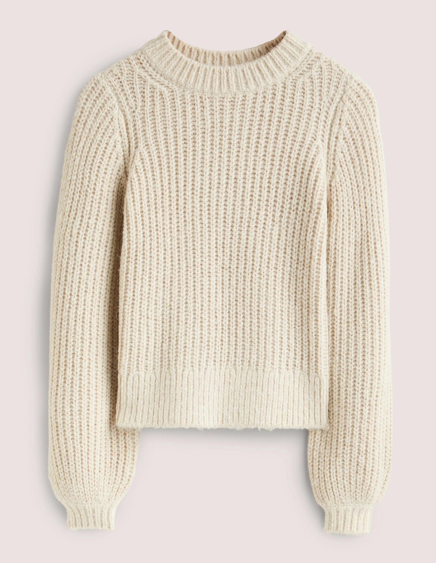 Chunky Ribbed Jumper-Oatmeal Melange