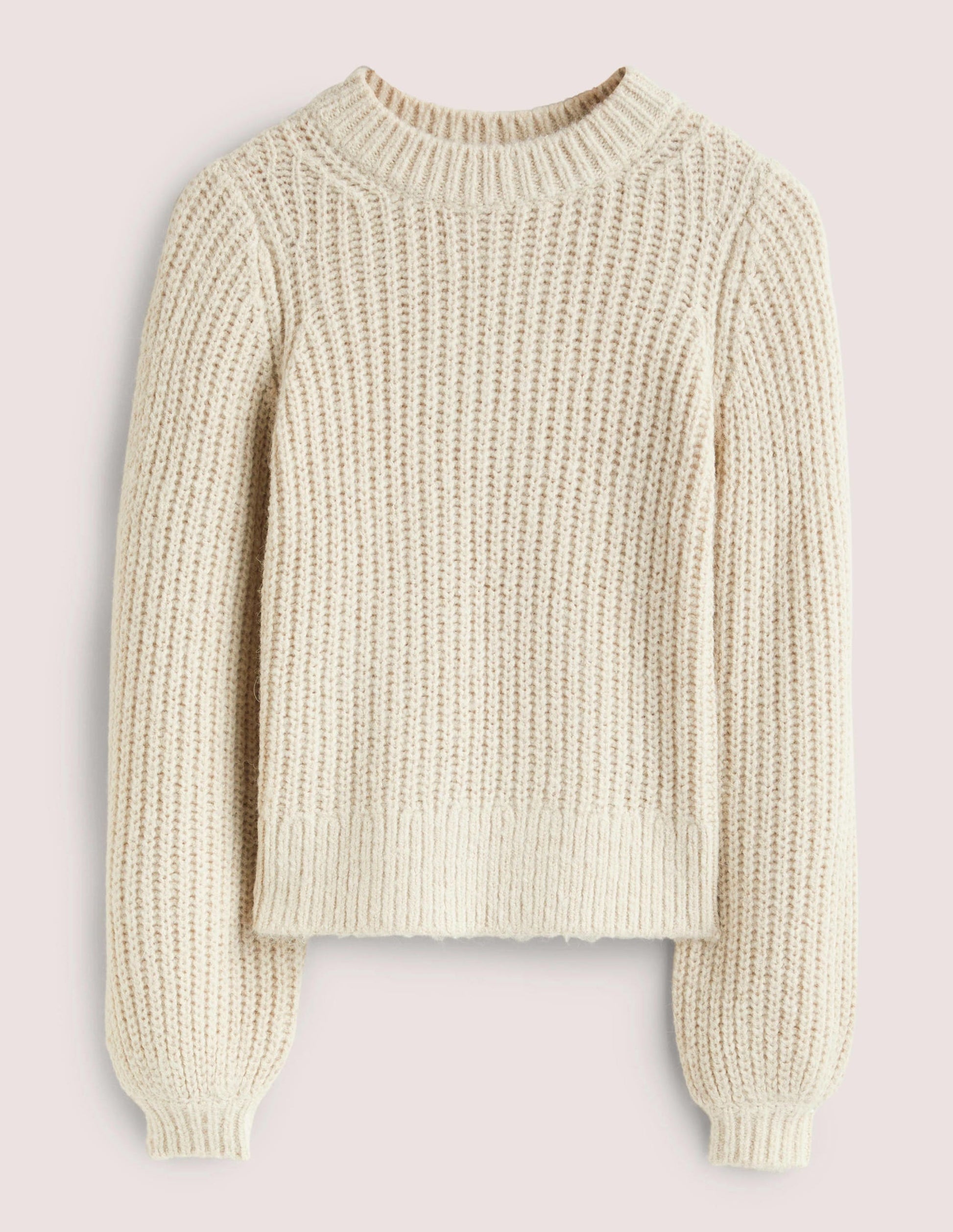 Chunky Ribbed Jumper-Oatmeal Melange-6