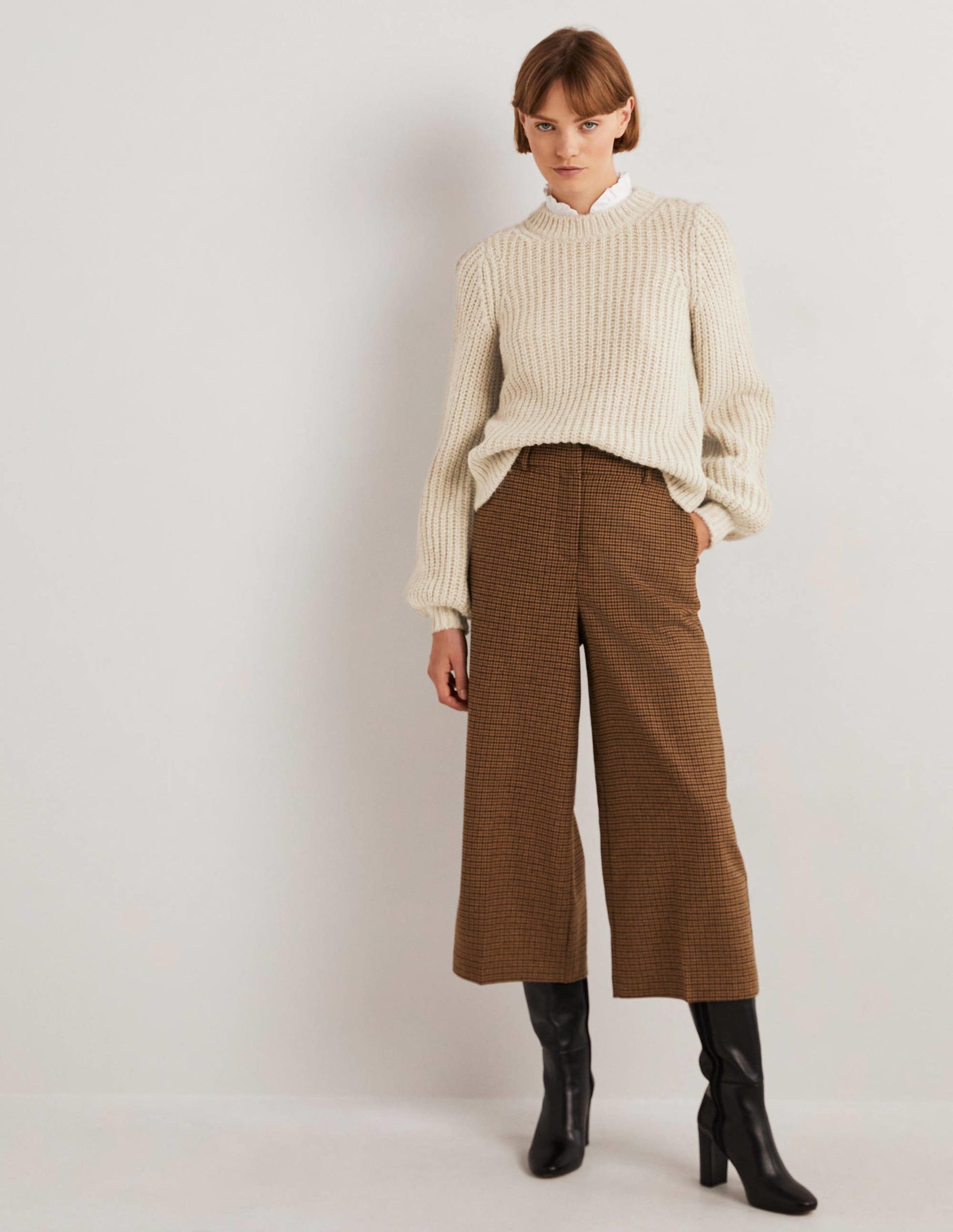 Chunky Ribbed Jumper-Oatmeal Melange-4