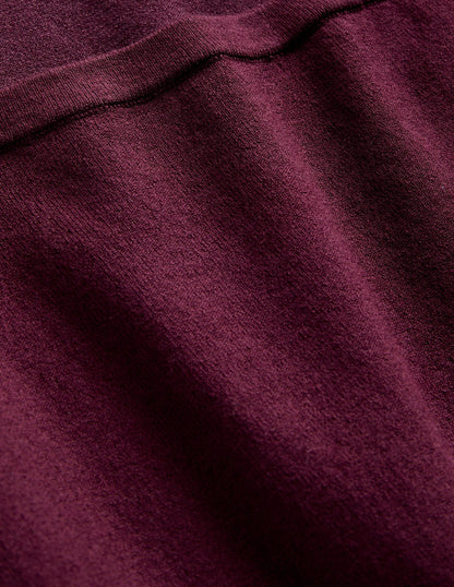 Cotton Square Neck Knitted Top-Berry-5