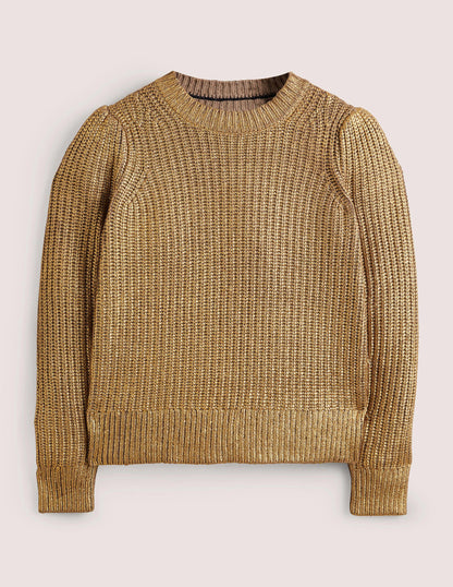 Ribbed Gold Jumper-Gold Foil-5
