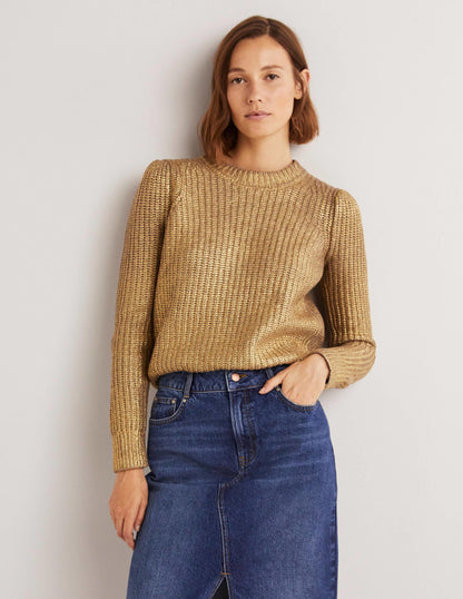 Ribbed Gold Jumper-Gold Foil-1