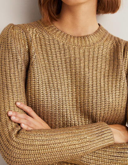 Ribbed Gold Jumper-Gold Foil-2