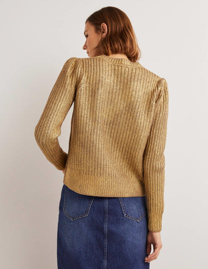 Ribbed Gold Jumper-Gold Foil-3